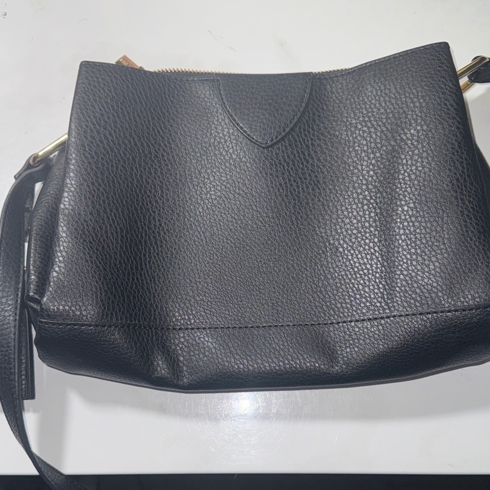 Anne Klein Black Pebble Maya Triple Compartment Crossbody Bag - Picture 11 of 11